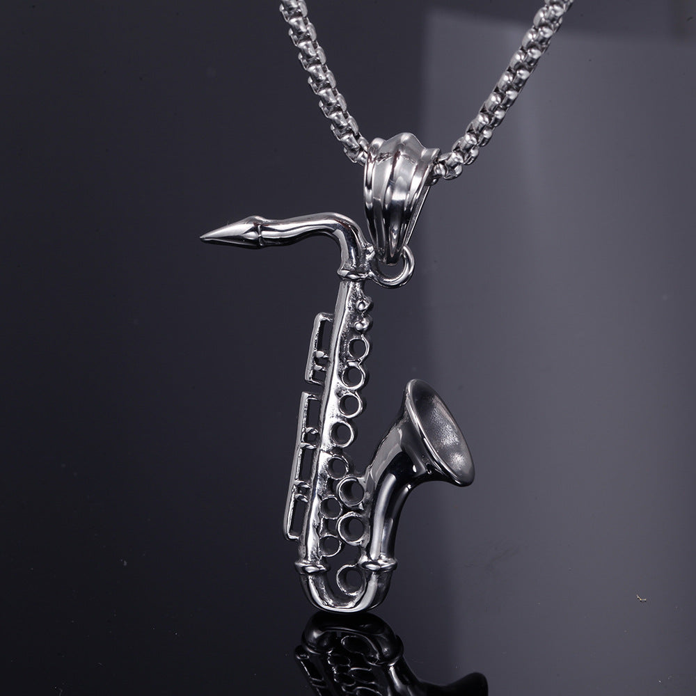 Harbin Instrument Saxophone Charge Horn Men's Pendant Necklace