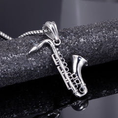 Harbin Instrument Saxophone Charge Horn Men's Pendant Necklace