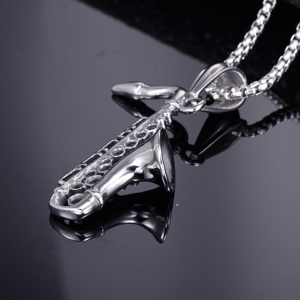 Harbin Instrument Saxophone Charge Horn Men's Pendant Necklace