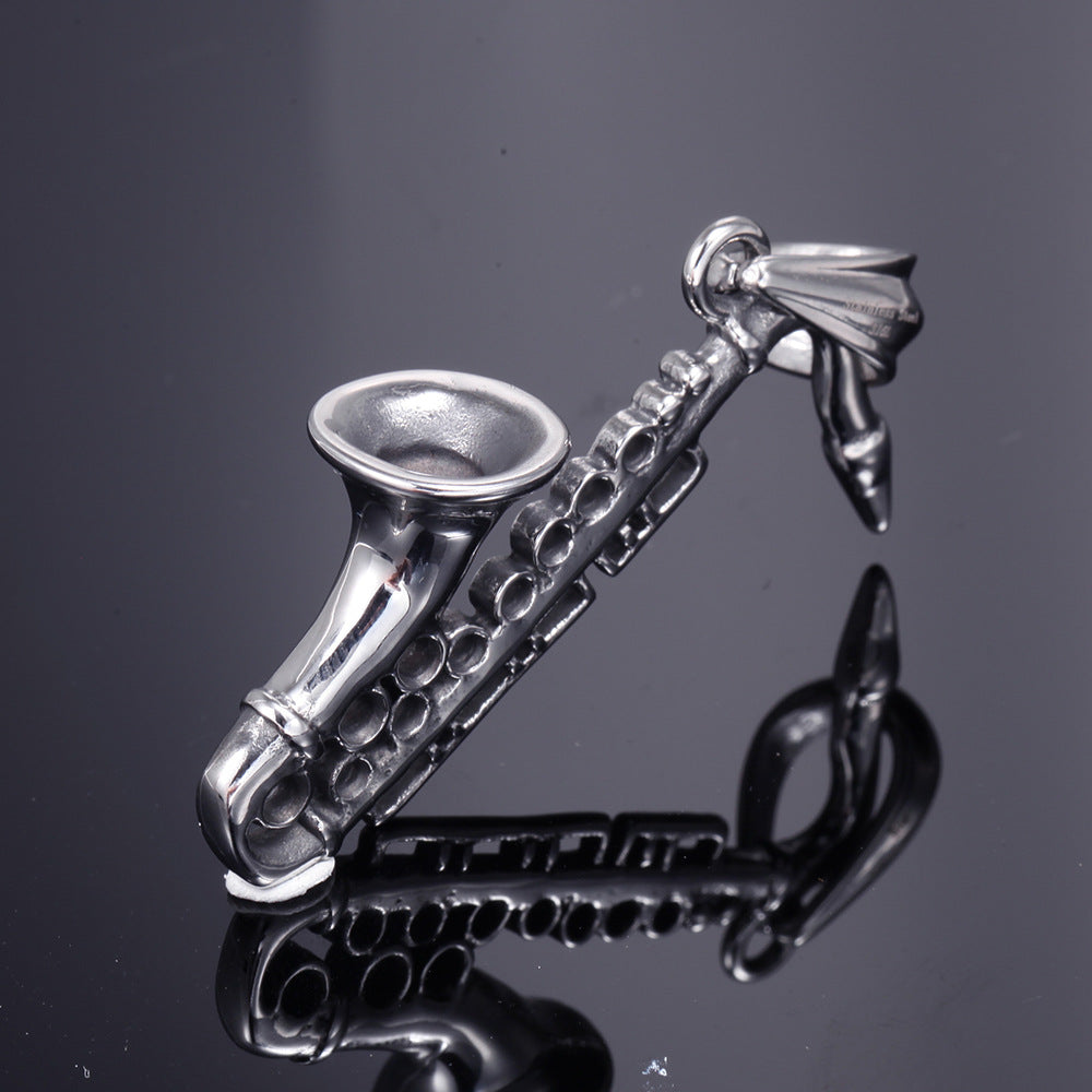 Harbin Instrument Saxophone Charge Horn Men's Pendant Necklace