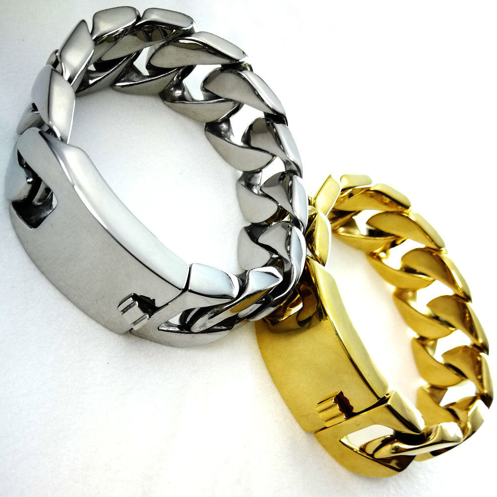 Titanium Steel Men's Thick Bracelet Domineering Stainless Steel Hand Accessories