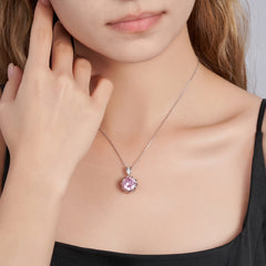 925 silver pink gemstone necklace pink diamond hot pink necklaces for women