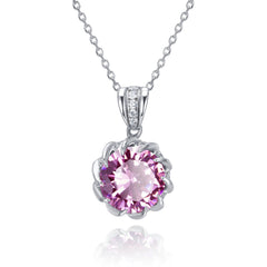 925 silver pink gemstone necklace pink diamond hot pink necklaces for women