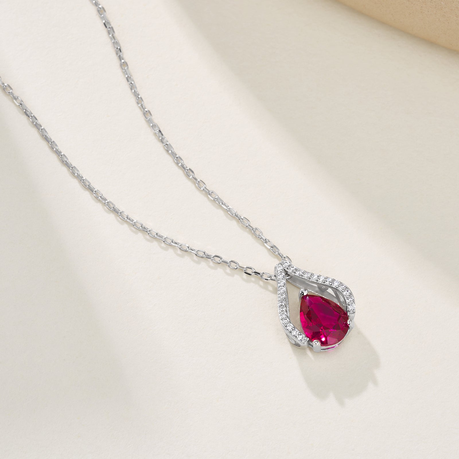 S925 silver ruby necklace red for women,drop ruby pendant necklace ruby jewelry