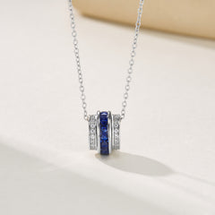 925 silver sapphire necklace roller, round everything good luck sapphire jewelry blue sapphire necklace for women royal blue stone necklace