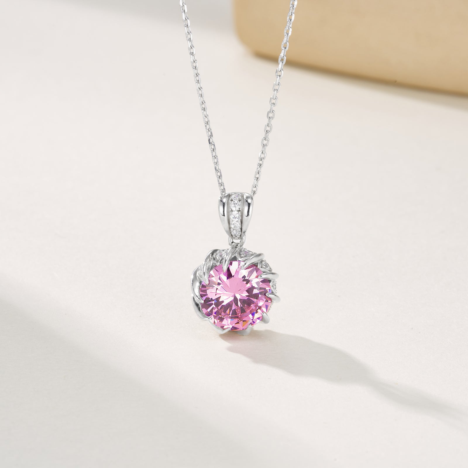 925 silver pink gemstone necklace pink diamond hot pink necklaces for women