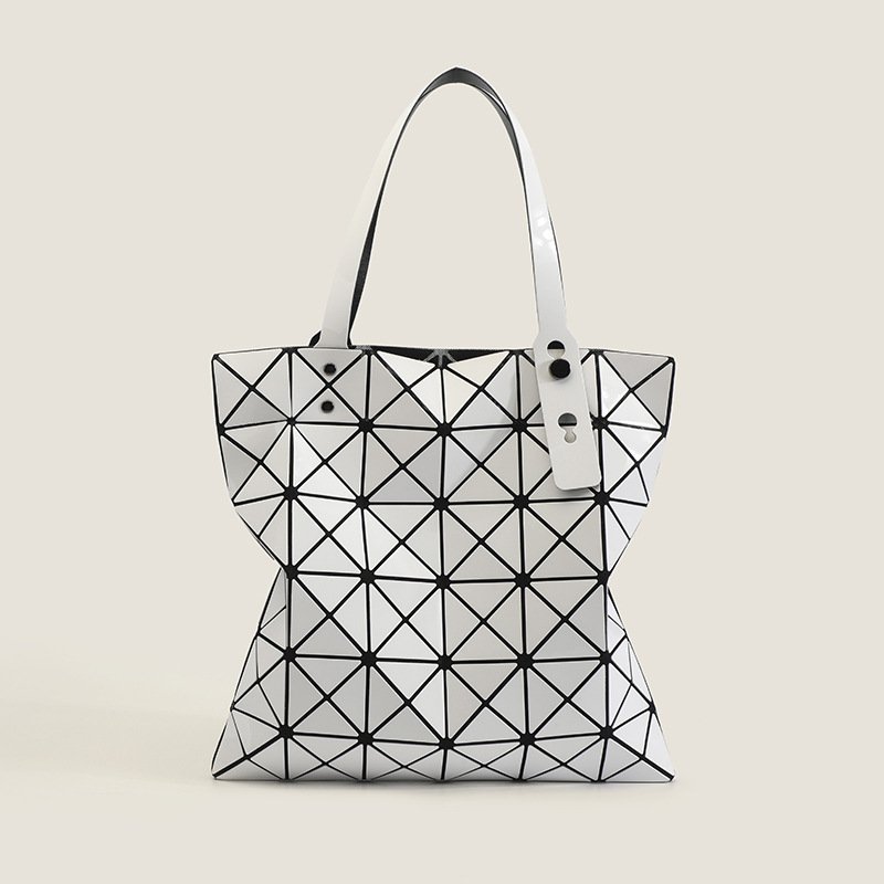 Japanese style New Style Trendy Niche Design Geometric Diamond Sequined Tote Bag All-Match Six-Grid Large-Capacity