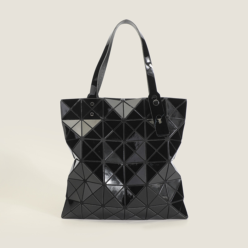 Japanese style New Style Trendy Niche Design Geometric Diamond Sequined Tote Bag All-Match Six-Grid Large-Capacity