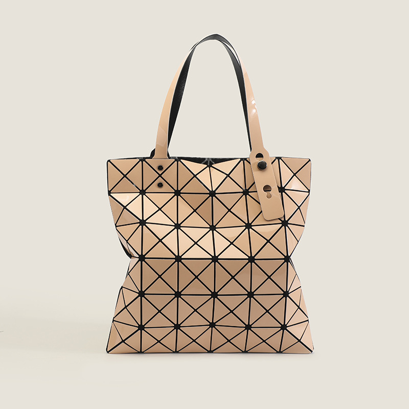 Japanese style New Style Trendy Niche Design Geometric Diamond Sequined Tote Bag All-Match Six-Grid Large-Capacity