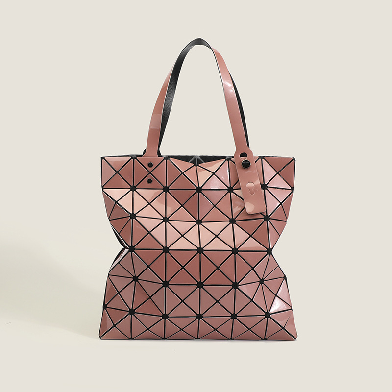 Japanese style New Style Trendy Niche Design Geometric Diamond Sequined Tote Bag All-Match Six-Grid Large-Capacity