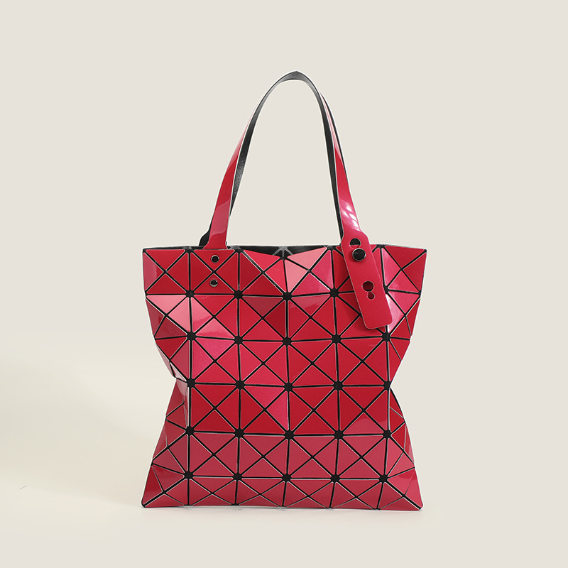 Japanese style New Style Trendy Niche Design Geometric Diamond Sequined Tote Bag All-Match Six-Grid Large-Capacity