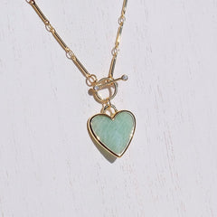 Simple and fashionable crystal heart necklace