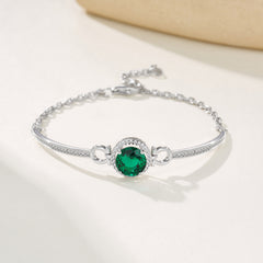 925 sterling silver emerald green bracelet，gemstone emerald jewelry emerald tennis bracelet for women silver