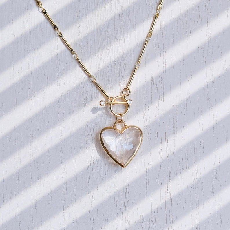 Simple and fashionable crystal heart necklace