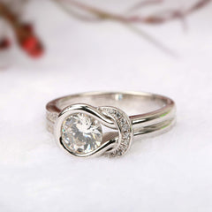 Knot Round Cut Sterling Silver Ring