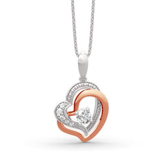 Double Heart Sterling Silver Necklace