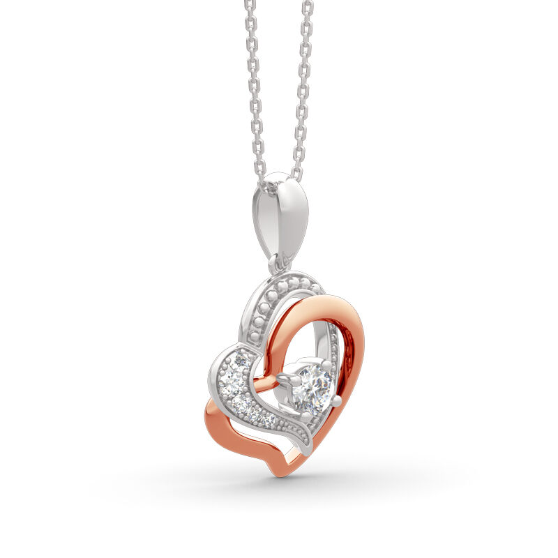 Double Heart Sterling Silver Necklace