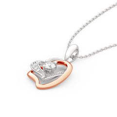 Double Heart Sterling Silver Necklace