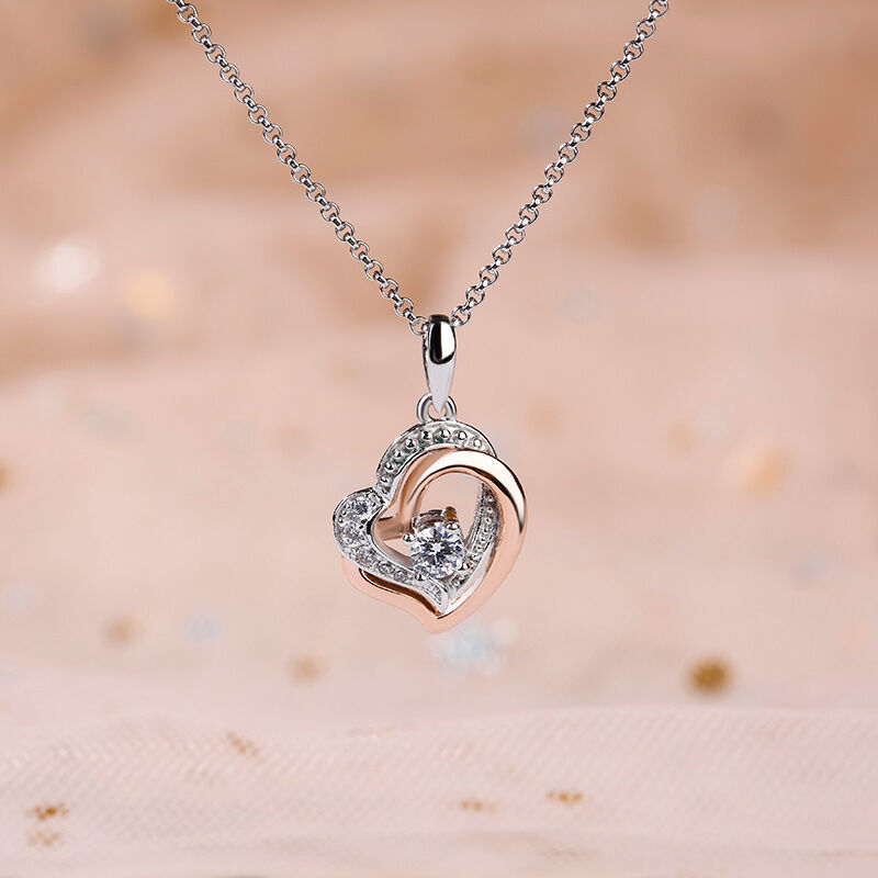 Double Heart Sterling Silver Necklace