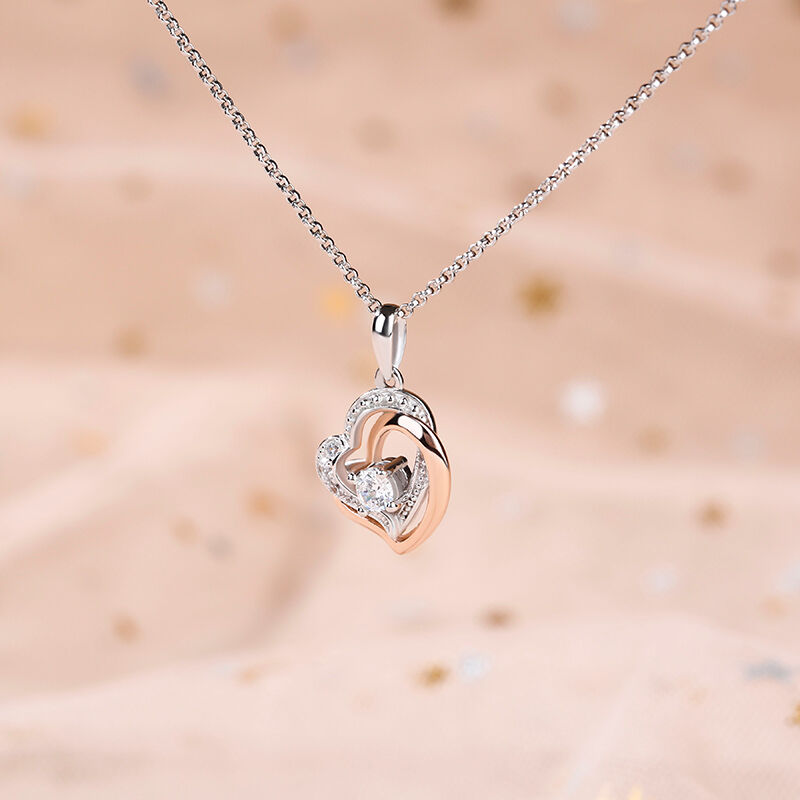 Double Heart Sterling Silver Necklace