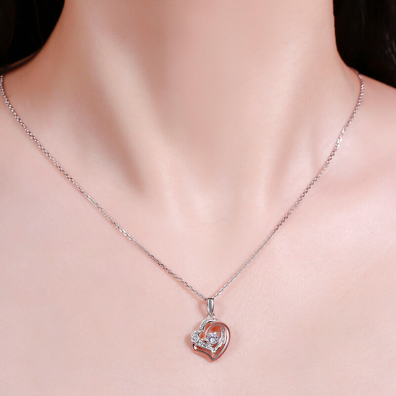 Double Heart Sterling Silver Necklace