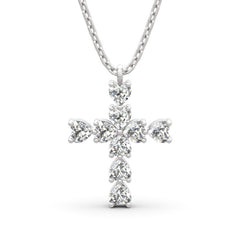 Classic Cross Design Heart Cut Amulets Sterling Silver