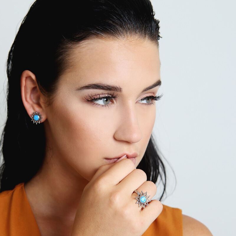 Sunflower Opal Stud Earrings