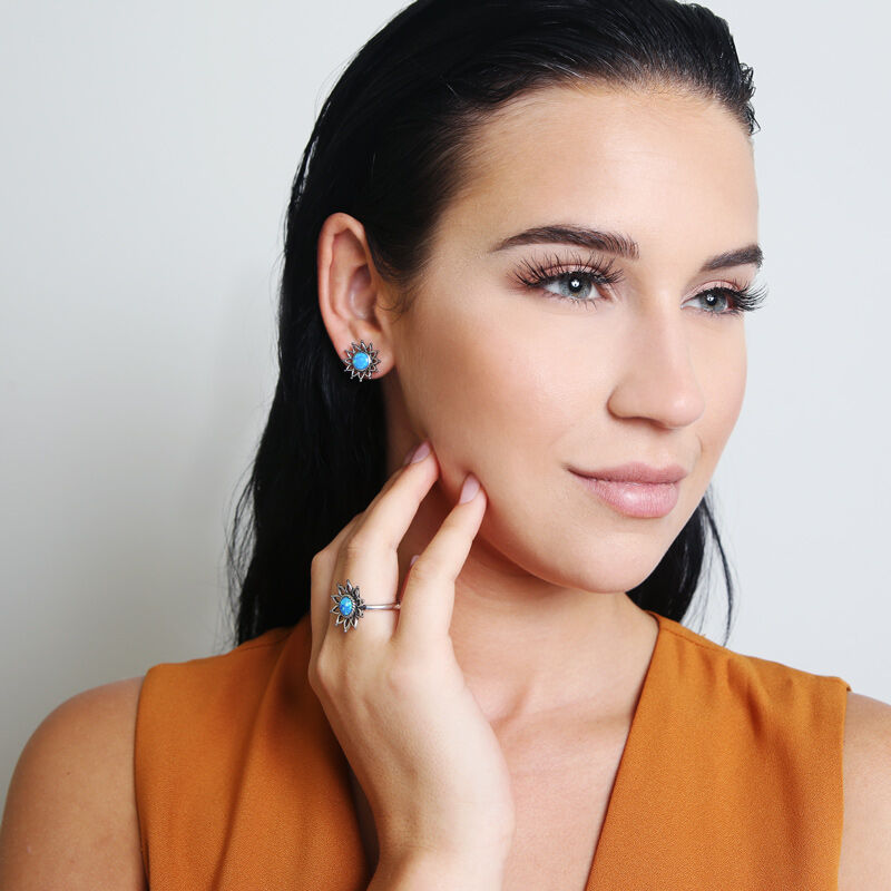 Sunflower Opal Stud Earrings