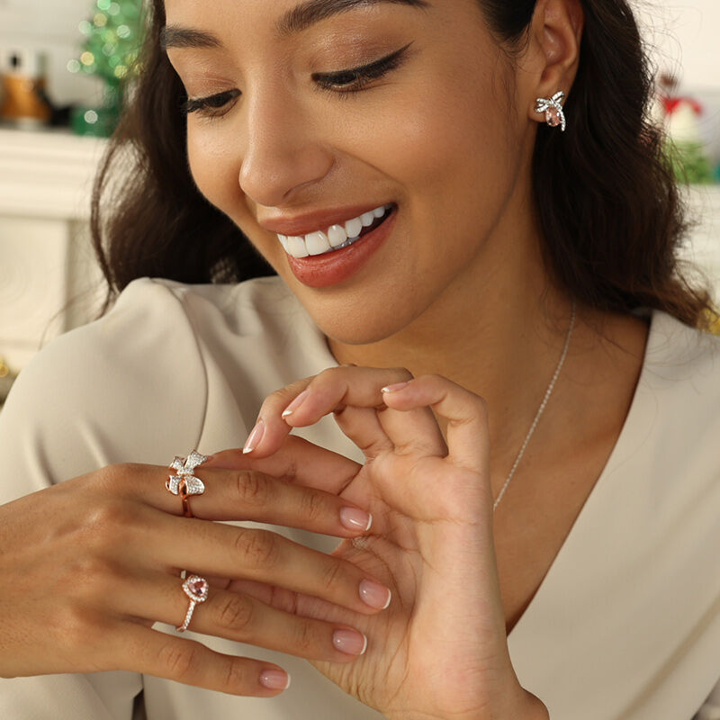 Halo Heart Cut Synthetic Morganite Sterling Silver Ring