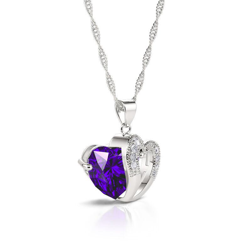 Heart Cut Sterling Silver Pendant Necklace