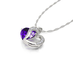 Heart Cut Sterling Silver Pendant Necklace