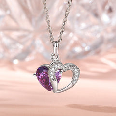 Heart Cut Sterling Silver Pendant Necklace