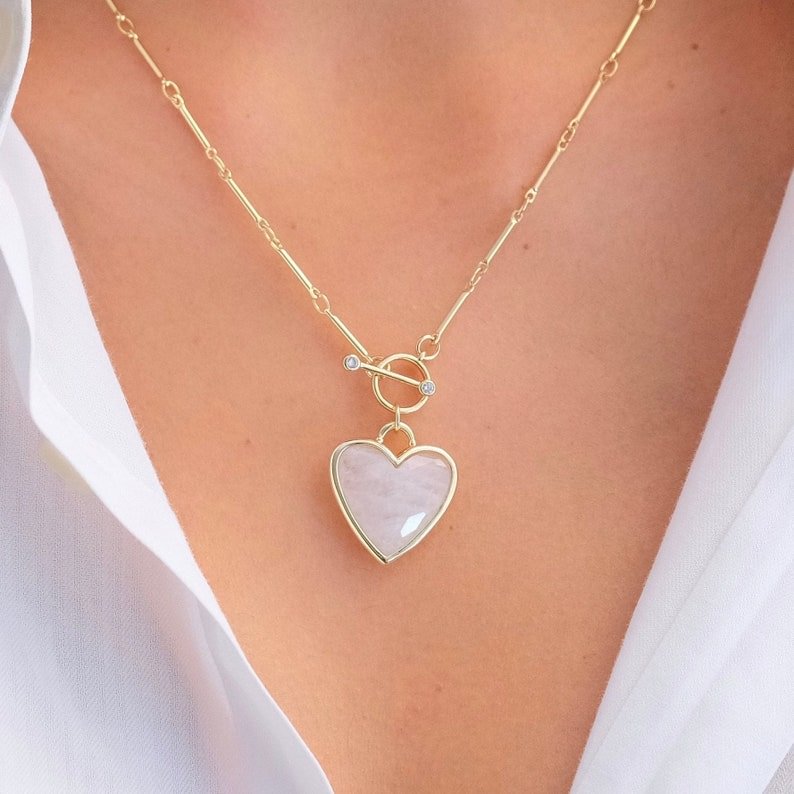 Simple and fashionable crystal heart necklace