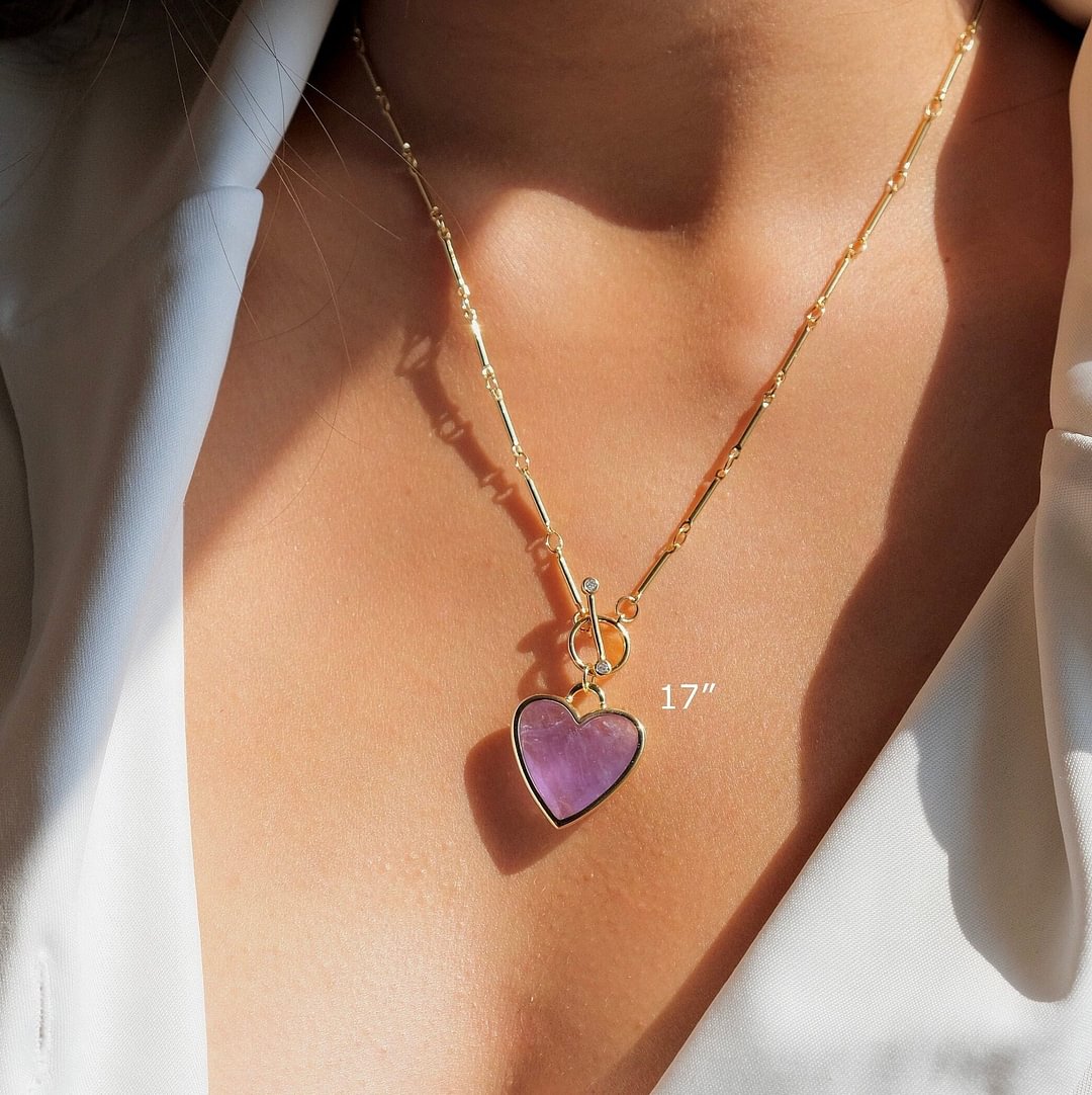 Simple and fashionable crystal heart necklace