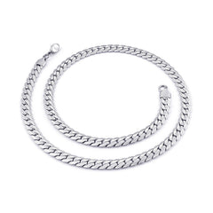 Simple engraved chain without pendant trendy necklace stainless steel