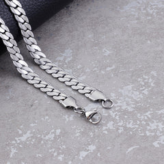 Simple engraved chain without pendant trendy necklace stainless steel