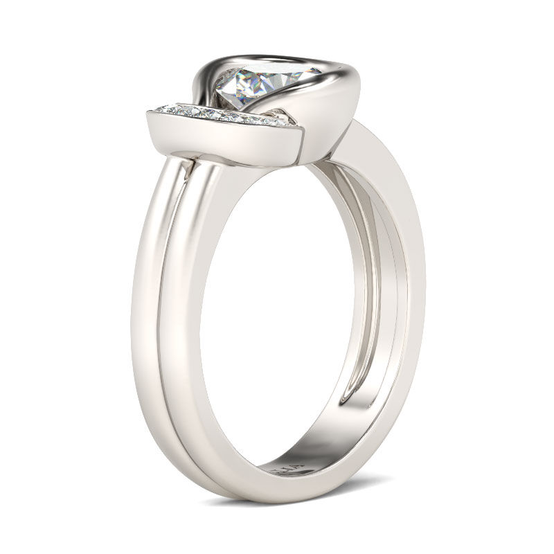 Knot Round Cut Sterling Silver Ring