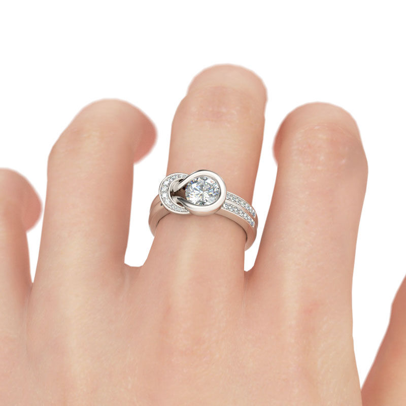 Knot Round Cut Sterling Silver Ring