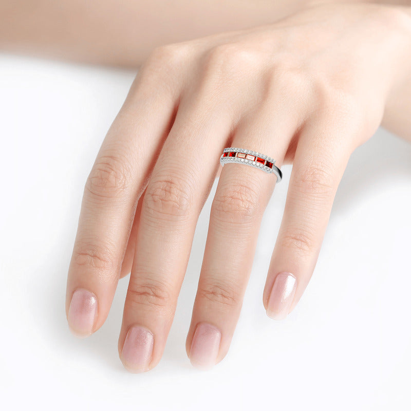 Simple Invisible Set Sterling Silver Band