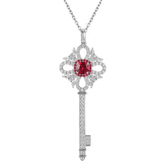 Love Apartment Key Ruby Necklace Pendant