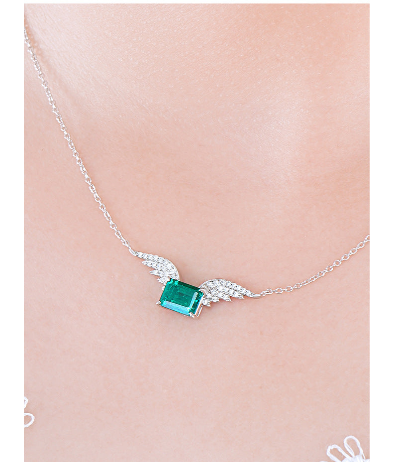 Angel Wings Pendant Collarbone Necklace S925 Sterling Silver