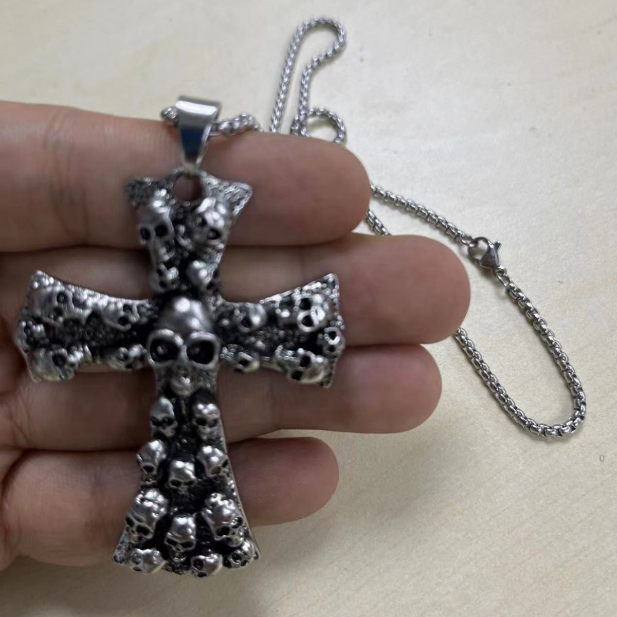 Vintage Stainless Steel Cross Pendant