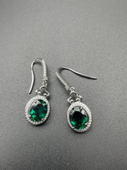 Personalized emerald artificial gemstone high temperament simple earrings