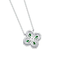 Fashionable four-leaf clover gemstone necklace