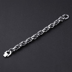 Retro fashionable O-shaped spliced titanium steel bracelet for men