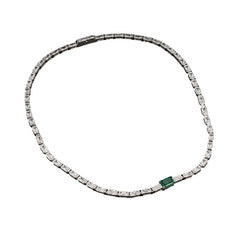 Full diamond necklace square design emerald retro women's collarbone necklace