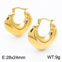 Light luxury and high-end titanium steel U-shaped glossy earrings stainless steel hollow earrings