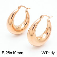 Light luxury and high-end titanium steel U-shaped glossy earrings stainless steel hollow earrings