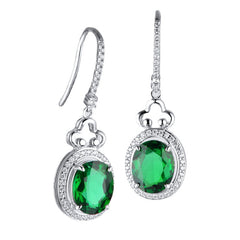 Personalized emerald artificial gemstone high temperament simple earrings