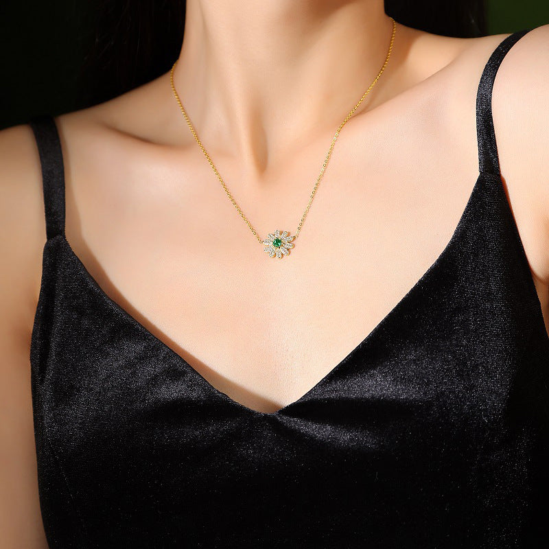 Small fresh gemstone clavicle chain